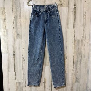 BDG High-Rise Baggy Straight Leg Jeans Stonewashed Blue Denim Size 24